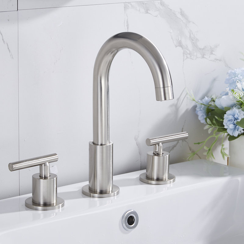 Widespread Bathroom Sink Faucet, Brushed Nickel
