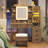 Makeup Vanity Set with Lights and Mirror & Storage Stool Dressing Vanity Table for Bedroom Farmhouse-1412352775