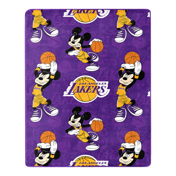 NBA Lakers Basketball Mickey Hugger Pillow & Silk Touch Throw Set Northwest