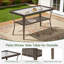 Table basse d'extérieur en osier de patio brun avec plateau en verre-497723400-497723401