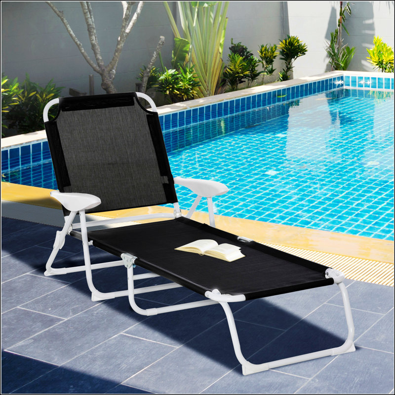 Chaise longue pliante, Noir