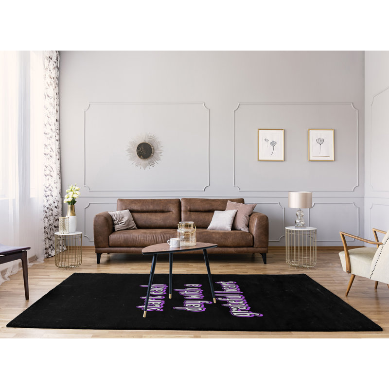 Tapis en chenille de polyester style citations, Rectangle 8 pi x 10 pi
