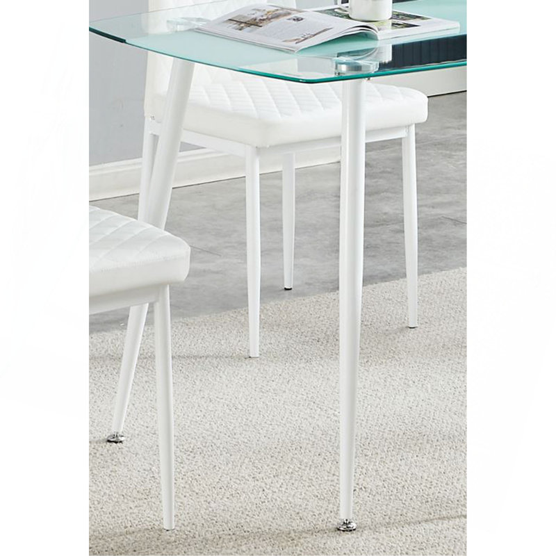 Table de salle à manger blanche, 5 pièces: table, 4 chaises