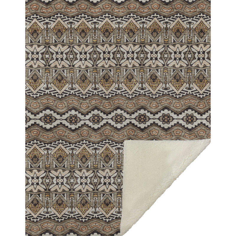 Jeté marocain Addison Sherpa ASB909, Taupe