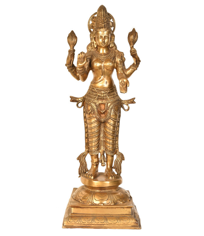 Statue de Lakshmi avec la couronne Haloed