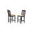 3 Piece Counter Height Dining Set for Small Spaces Contains a Round Kitchen Table and 2 Linen Fabric Dining Room Chairs, Black & Cherry-1911260582-1950967944-1899093233