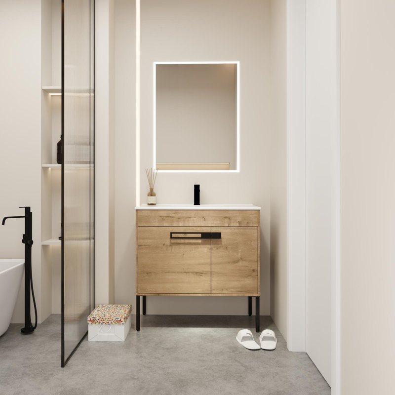 Bathroom Vanity, 36", Imitative Oak