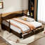Lit de jour simple en bois avec lit gigogne simple, lit de jour extensible avec deux tiroirs de rangement, espresso (heure d’arrivée prévue: 9,12)-70505267