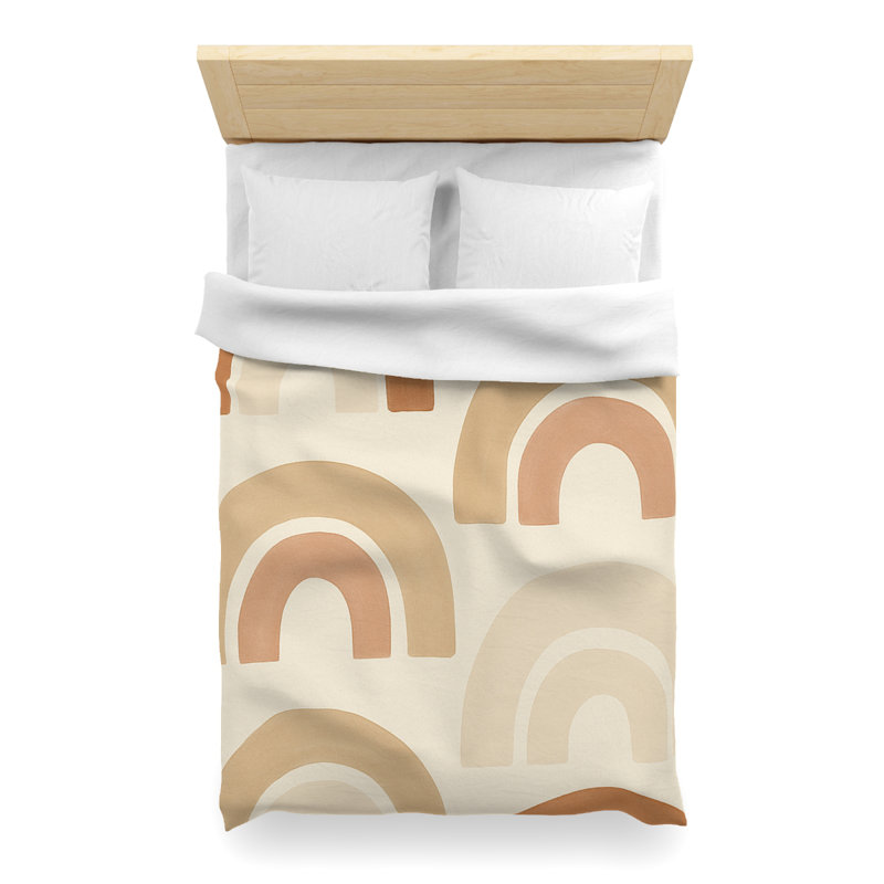 Microfiber Duvet Cover Boho Style, Design 50, Twin XL Duvet Cover, White
