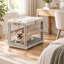 Cage pliable pour chien de 71 cm (28 pouces) avec tapis de couchage, roues et poignées de transport