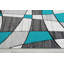 Tapis géométrique turquoise/gris Aftan-159365406