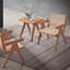Fauteuil d'appoint beige et naturel