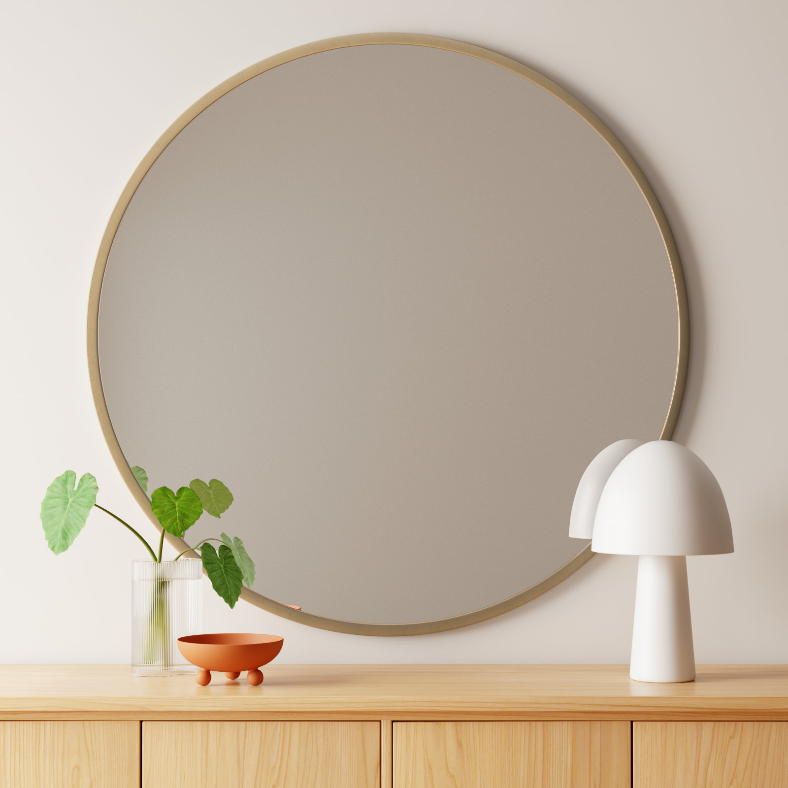Sabine 60" Accent Mirror, Brass, 60" x 60"