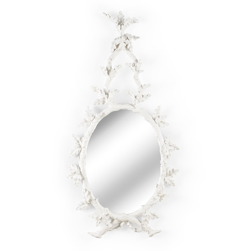 Oakmont Flat Composite Wall Mirror, Matte White