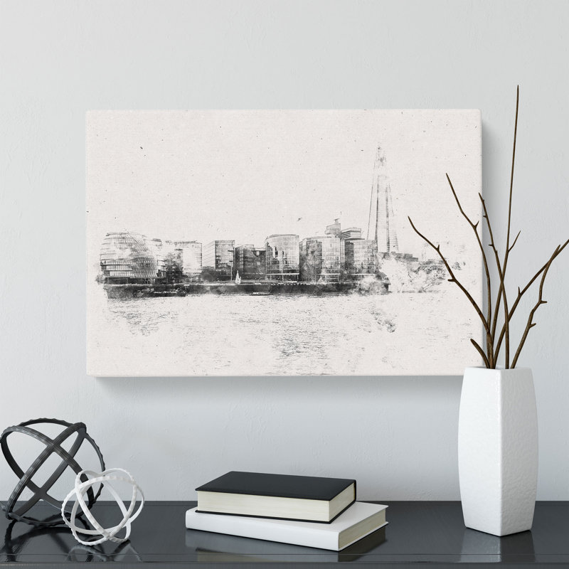 The Shard & London Skyline - Wrapped Canvas, 35cm H x 50cm W x 3cm D