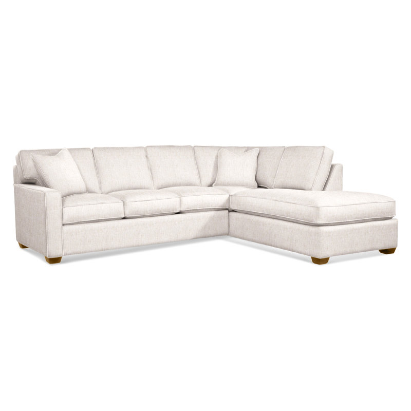 Ellora Upholstered Chaise L-Sectional, Right Hand Facing, Havana, White Sugar Performance; 0863-91