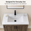 Meuble-lavabo simple autoportant de 30 po avec plateau en céramique Larangera-670520656