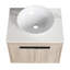 Meuble-lavabo flottant de conception moderne avec lavabo d'art en céramique et petites tablettes de rangement