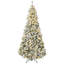 Décoration de Noël d'arbre de Noël artificielle haute 7,5 pi avec 1188 branches floquées par la neige, 500 lumières DEL blanc chaud, ouverture automatique