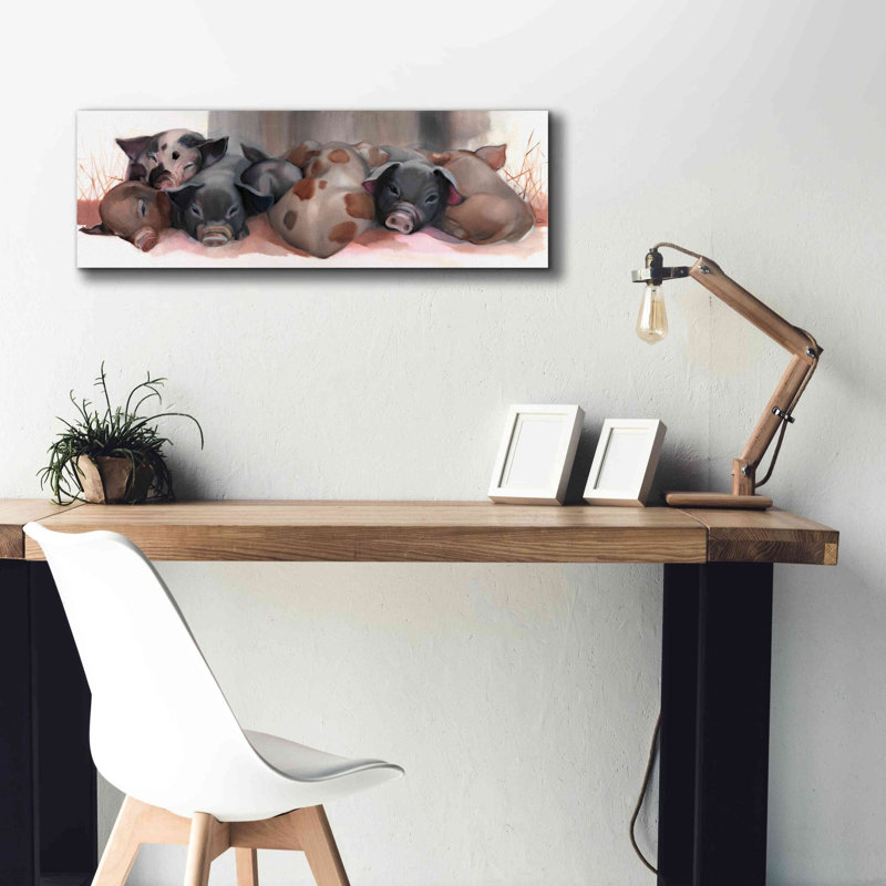 «Epic Graffiti» «Pig Pile» par Louise Montillio, reproduction de poils sur toile par Louise Montillio