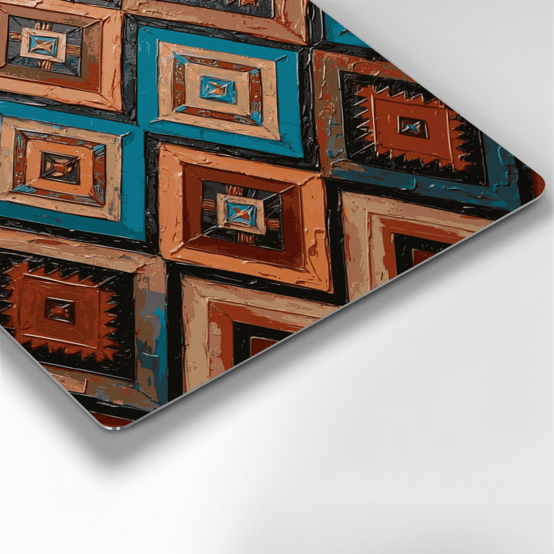 Southwestern Patterns Zuni Diamonds 238 Brown Metal Wall Art