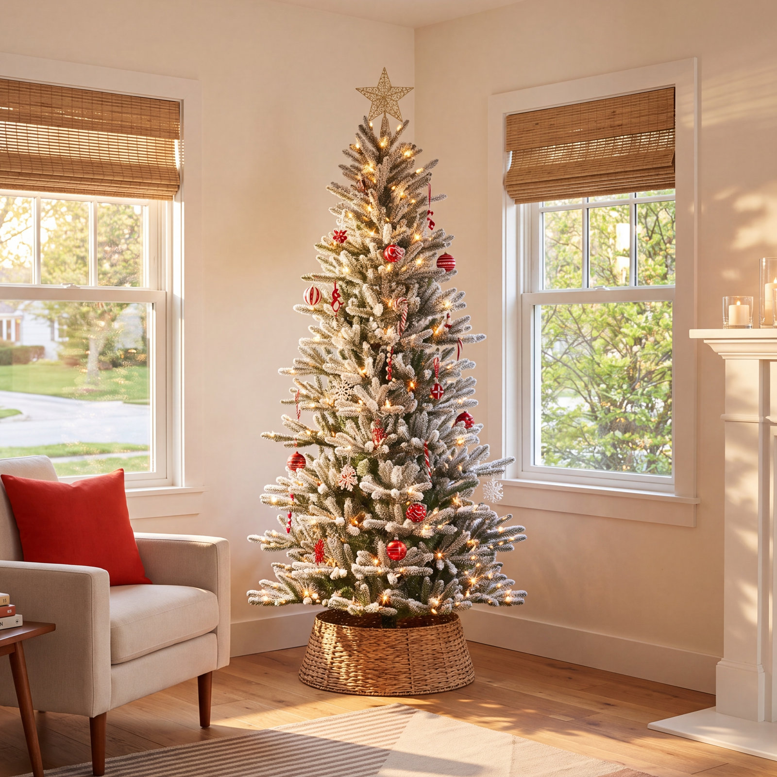 Lighted Artificial Spruce Christmas Tree