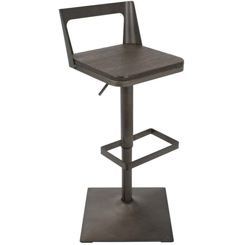 Tabouret de bar réglable industriel, Brun