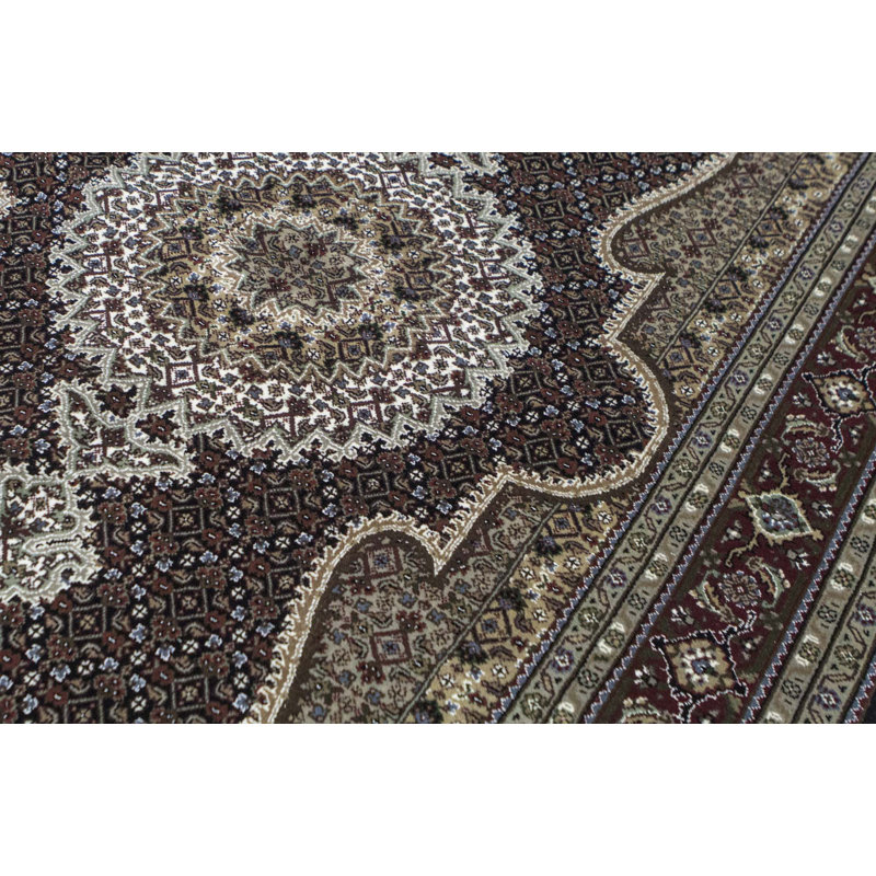 Hand-Knotted High-Quality Black and Red Area Rug
