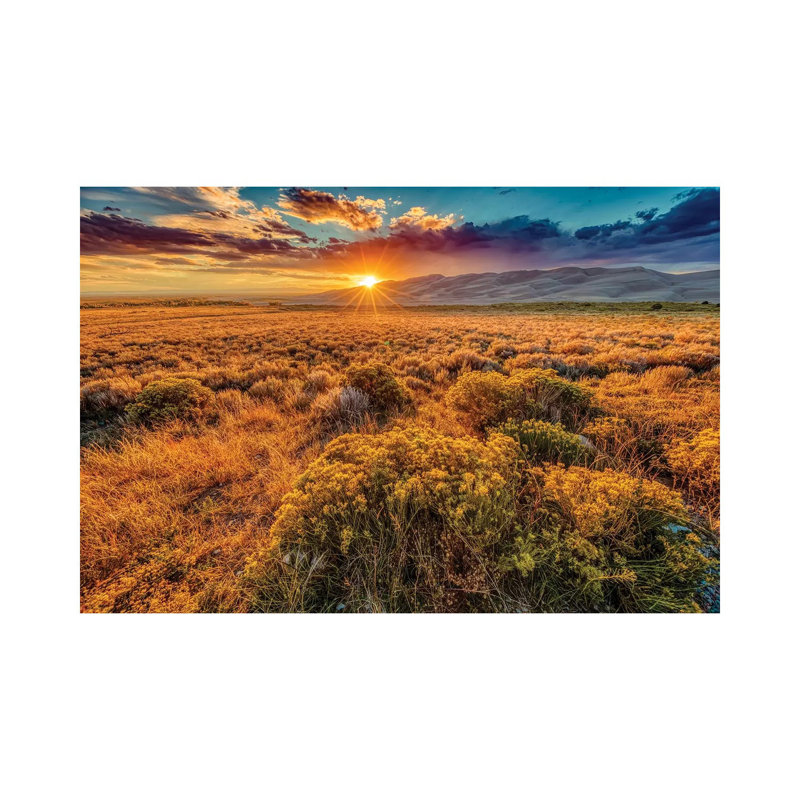 USA, Colorado, Great Sand Dunes National Park and Preserve. Sunset over dunes and plain. 1 Piece Wrapped Canvas Wall Art