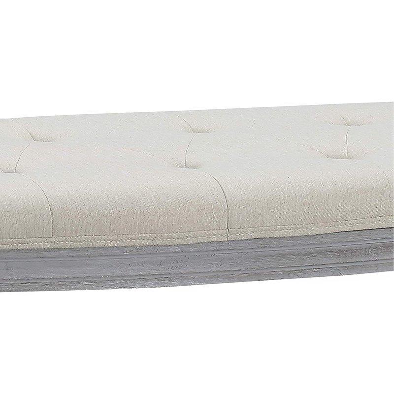 Banc rembourré capitonné beige clair Coastal