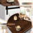 Farmhouse Coffee Bar Cabinet with 6 Hooks, 50" Coffee Bar Hutch with Sliding Barn Door and Adjustable Shelves