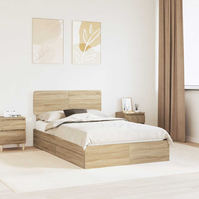 Bed, Small Double (4'), Sonoma Oak