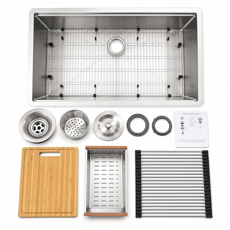 30" x 19" Undermount Kitchen Sink