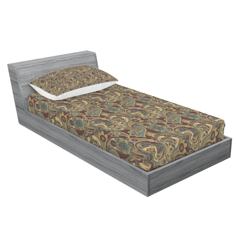 Microfiber Floral Sheet Set, Twin Sheet Set with 1 Pillowcase, Paisley 4
