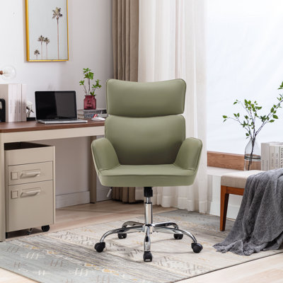 Chaise de travail pivotante en similicuir Caylin