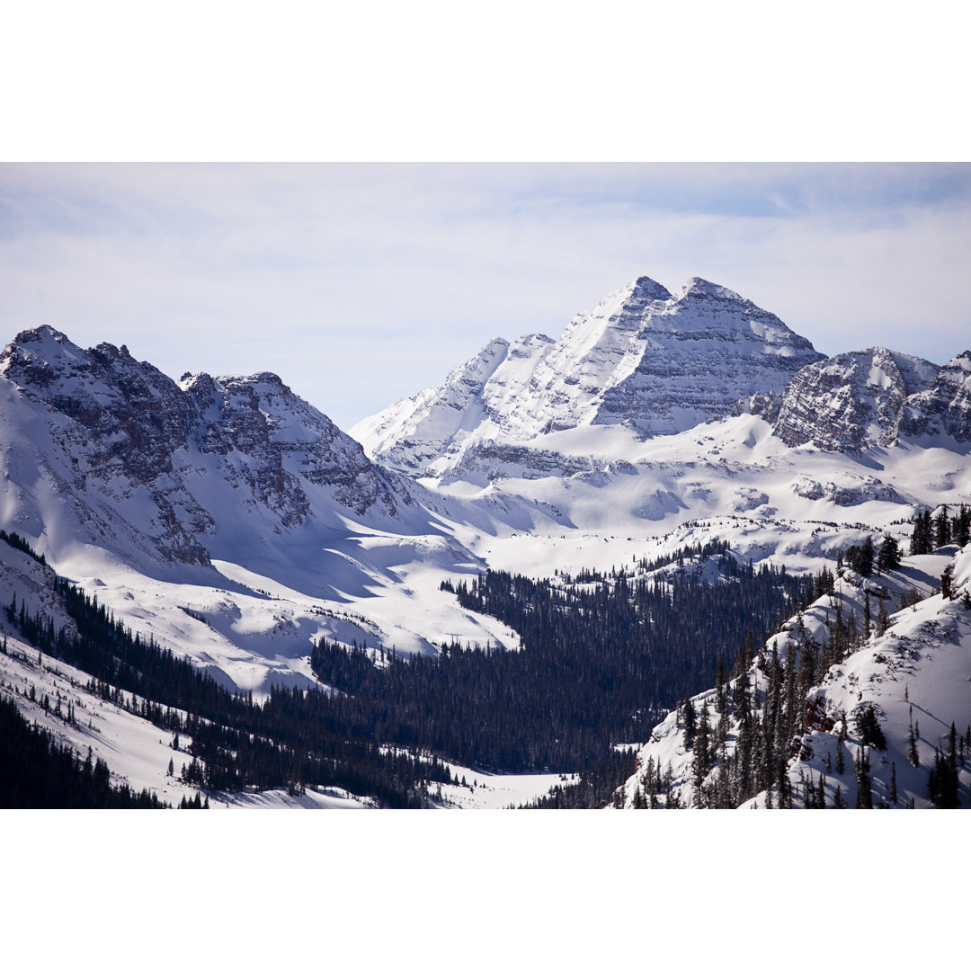 Leinwandbild Maroon Bells in Winter