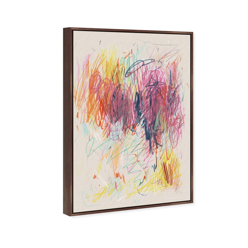 Oliver Gal Love Letter Abstract - Heavy Gel Top Coat Framed Canvas Art, Brown, 46" H x 31" W