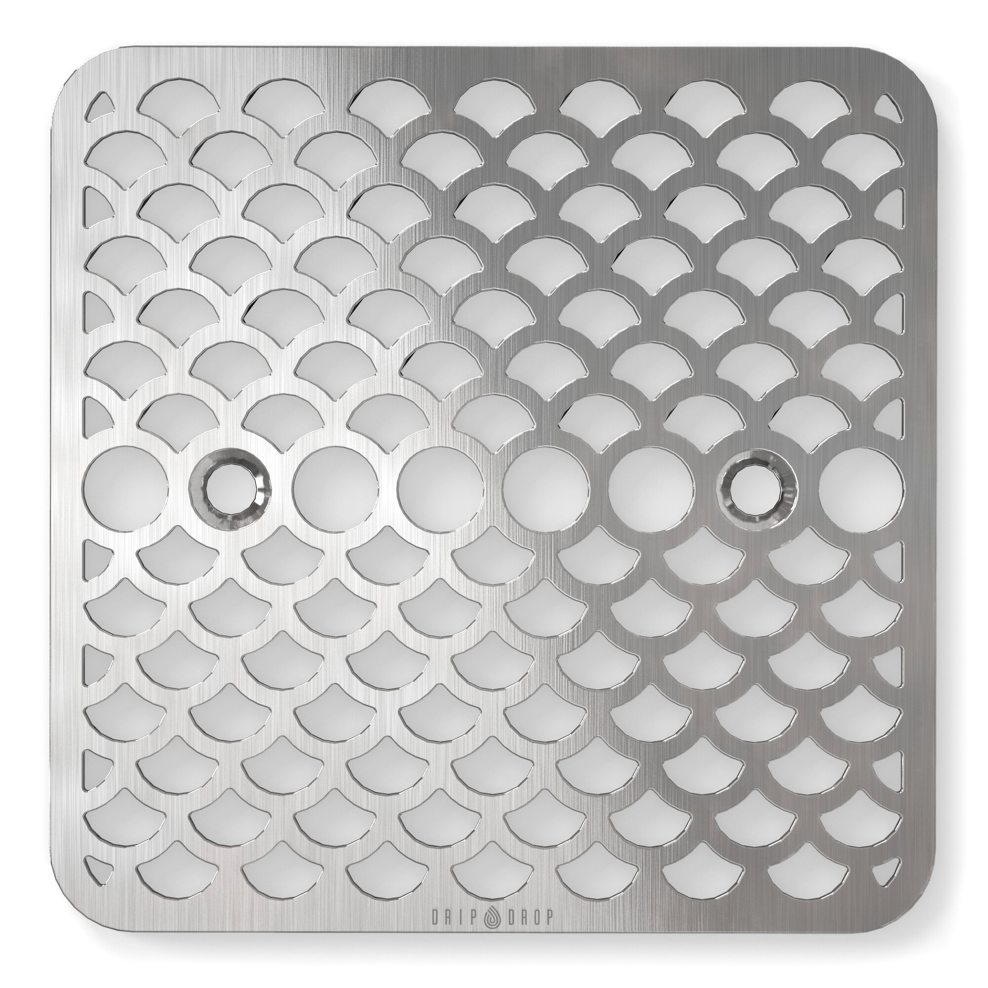 Oatey Round Gry Pvc Shower Drain With 4-3/16 Square Screw-In Chrome Drain  Cover