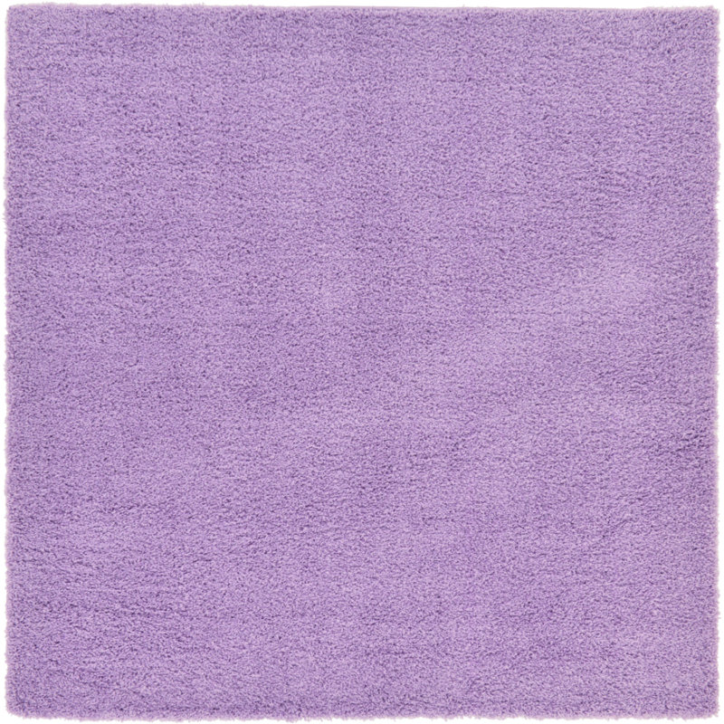 Tapis noir de jais Santoshi, Carré 7 pi 10 po, Lilas