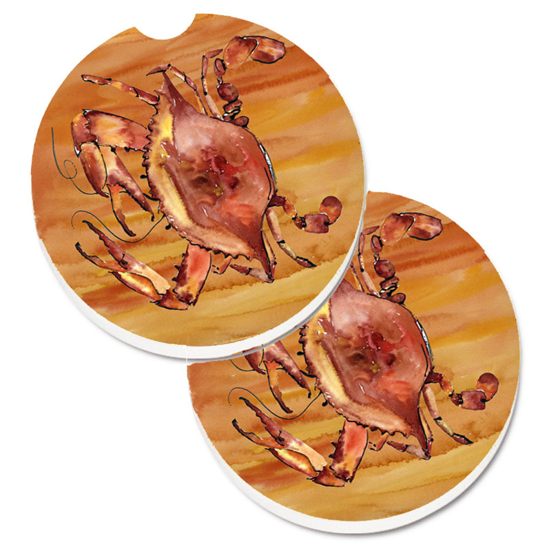 Ceramic Round 2 Piece Car Coaster Set