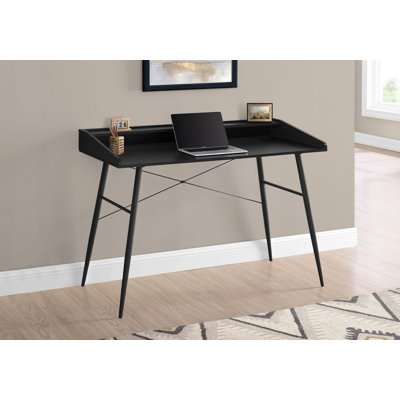 Bureau d'ordinateur, bureau personnel, ordinateur portable, tablettes de rangement, L 48 po, travail, stratifié, métal, contemporain, moderne