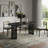  79" Black Solid Wood With Rattan Double Pedestal Base Oval Dining Table