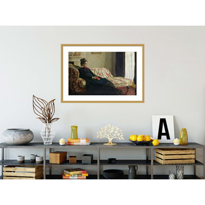 «Meditation or madame monet on the sofa» par Claude Monet, impression giclée sur cadre