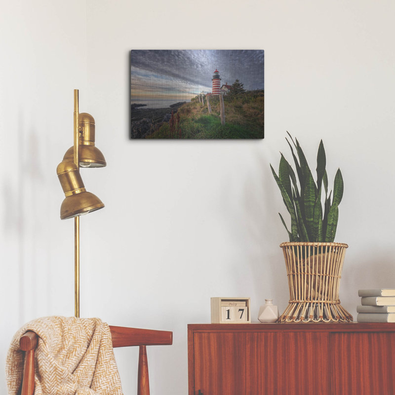 Mur de métal Breakwater Bay «West Quoddy Head Light» par Rick Berk, H 16 po x l 24 po