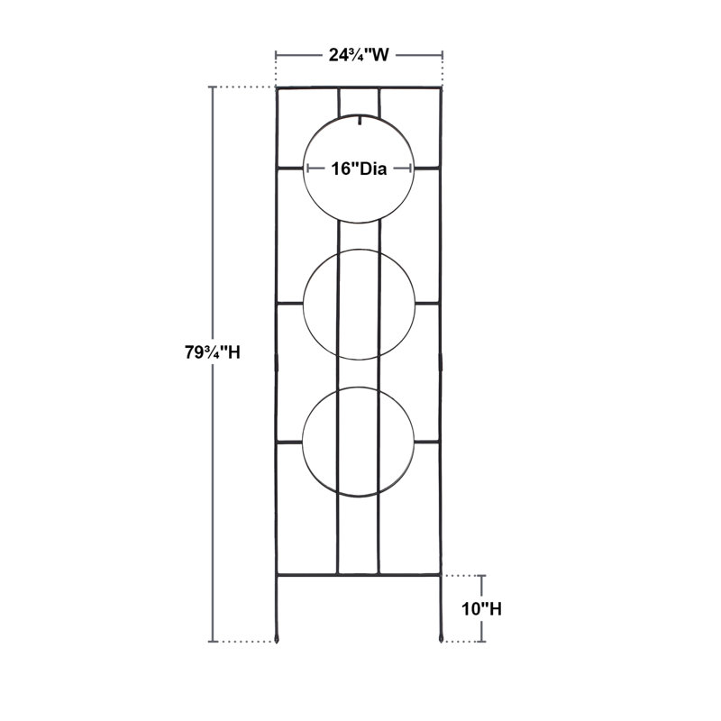 Treillis arqué en fer H 79,75 po x l 24,75 po Alarise