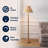 Wren 61.5" Modern Rustic Bobbin Pleated Paper Shade/Resin LED Floor Lamp