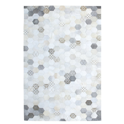 Atomo Cowhide Geometric Area Rug