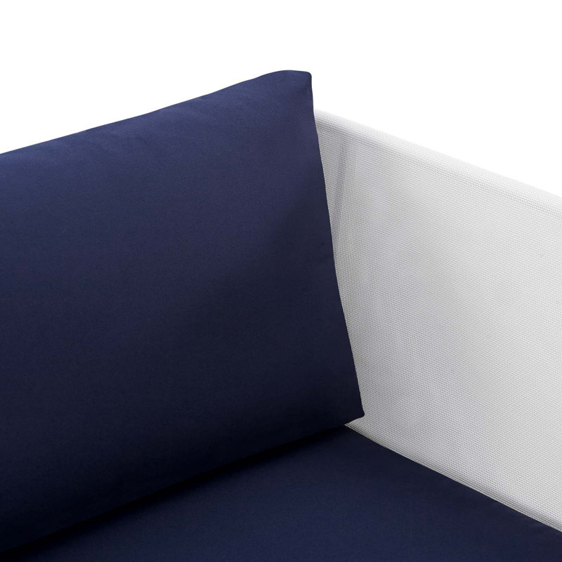 Fauteuil de patio extérieur en aluminium Harmony Sunbrella par Modway, Sunbrella® bleu marine