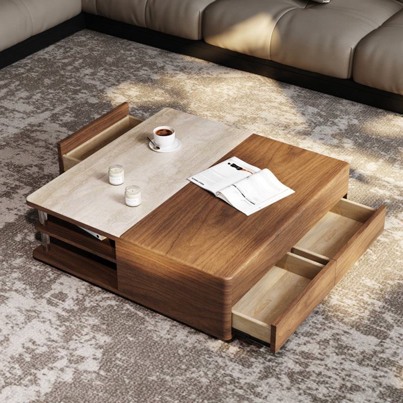 Vintage Adjustable Solid Wood Coffee Table
