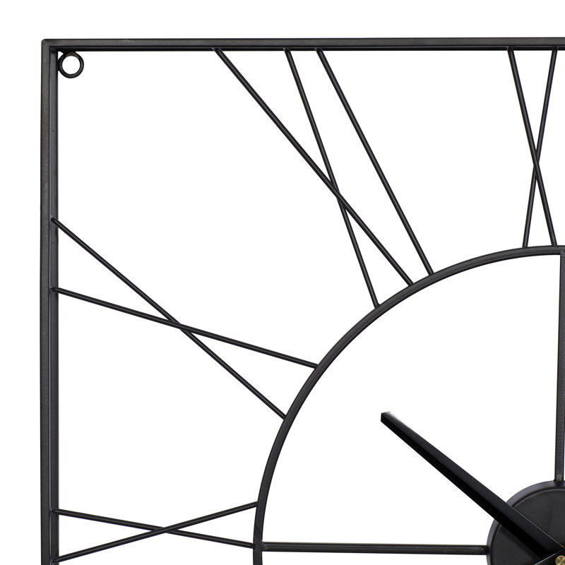 Horloge murale carrée Pom CosmoLiving par Cosmopolitan, Noir